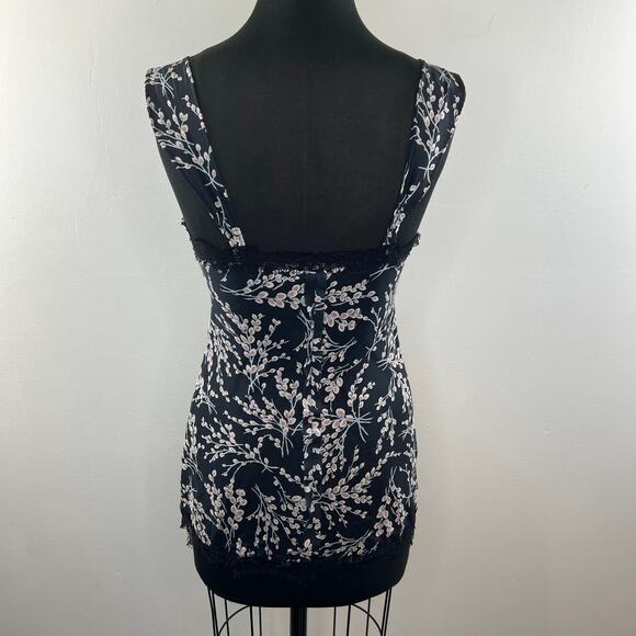Anthropologie HARKHAM Black Pink Floral Silk Lace Top Blouse Size XS - Picture 7 of 11
